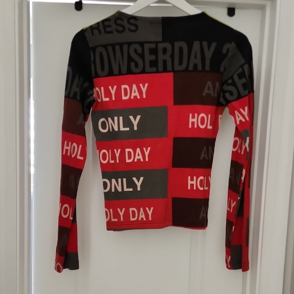 Designer European Rare Vintagr Custo Barcelona Graphic Cotton Top sz2 Winter Ski - Picture 4 of 4